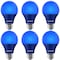 Luxrite A19 LED Light Bulbs 8W (60W Equivalent) Blue Colored Bulbs Non-Dimmable E26 Base 6-Pack LR21491-6PK - alternate 1